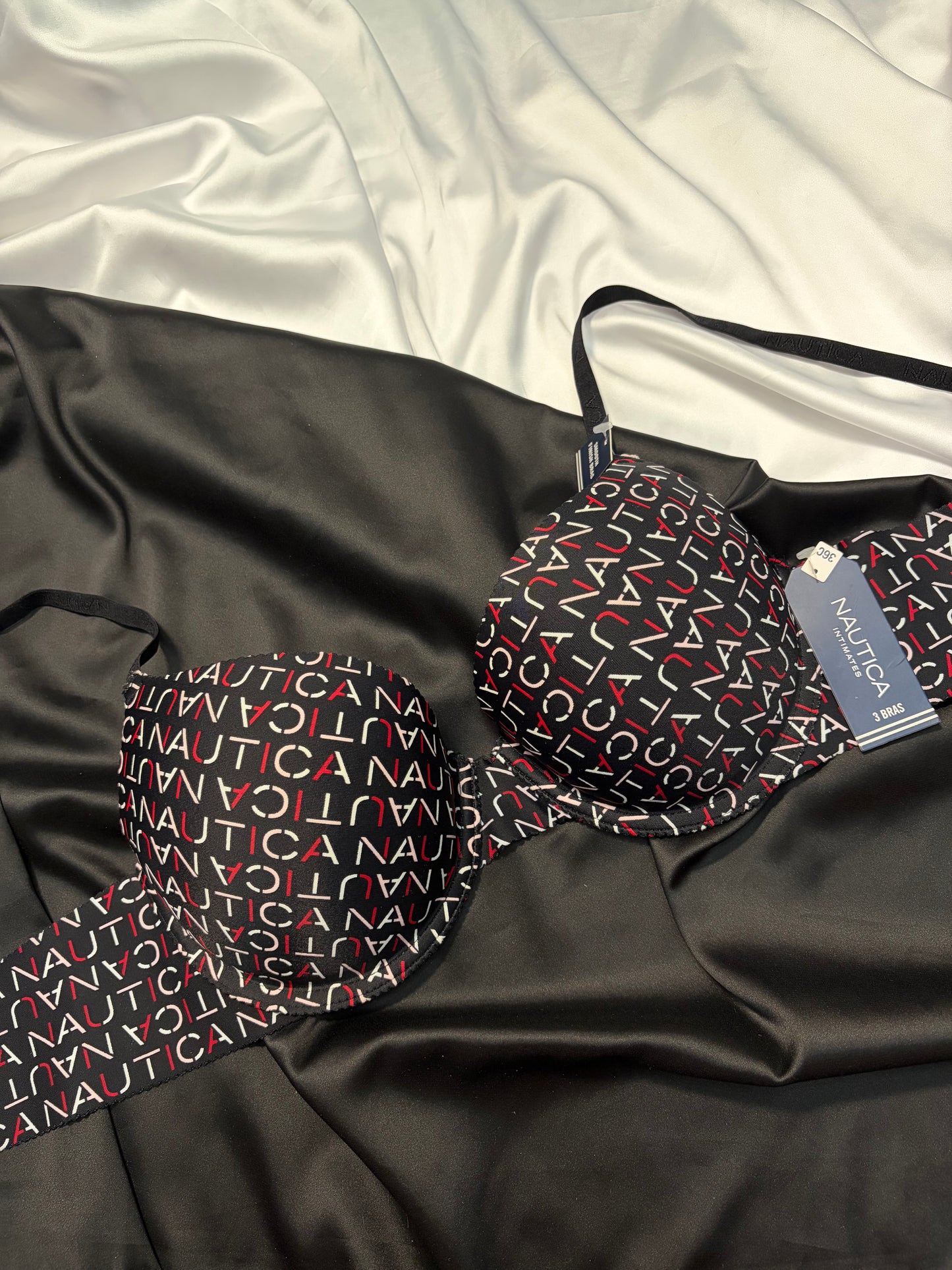 Nautica laser cut smooth finish push up bra