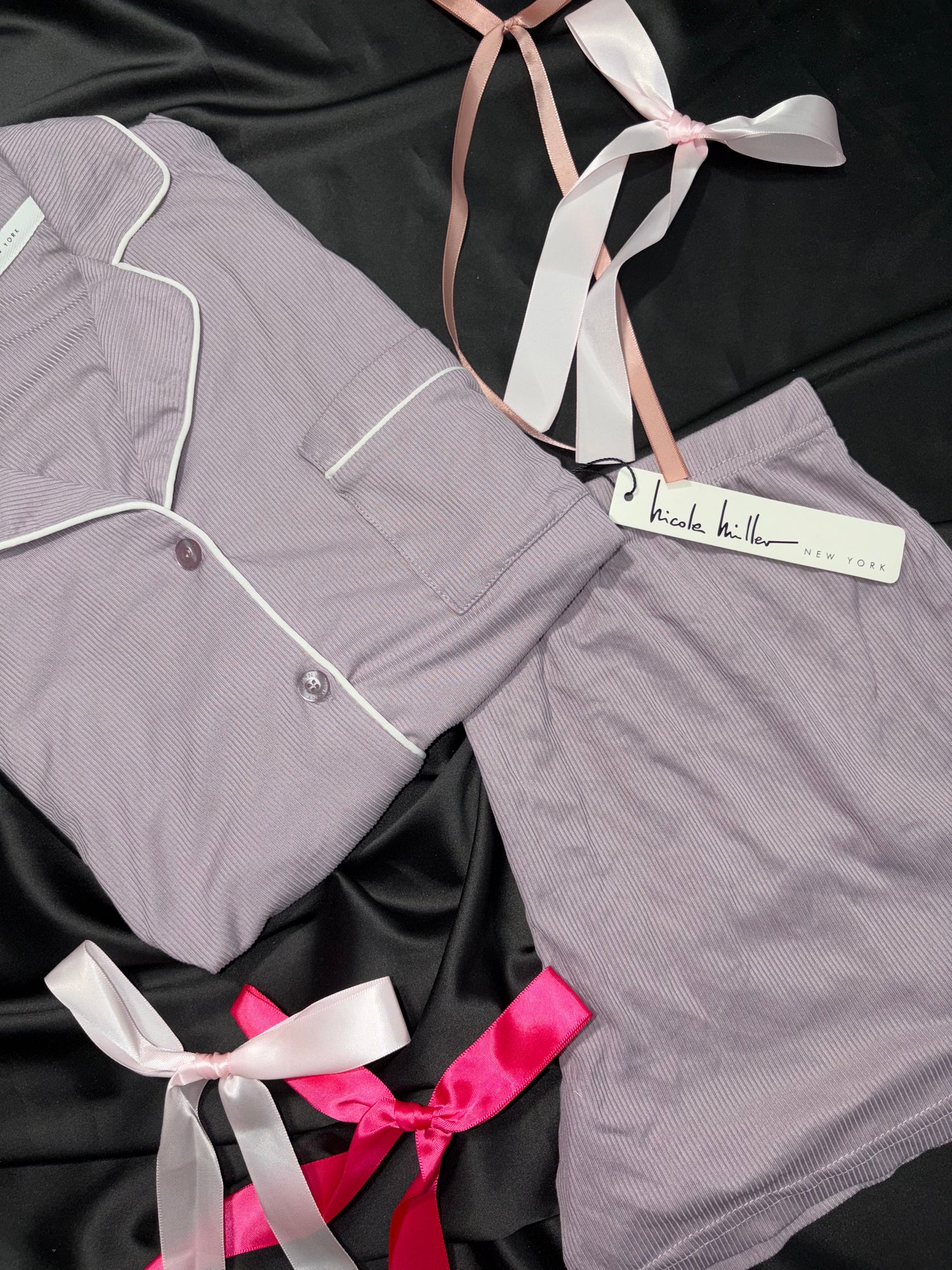 Nicole miller ribbed cotton PJ set
