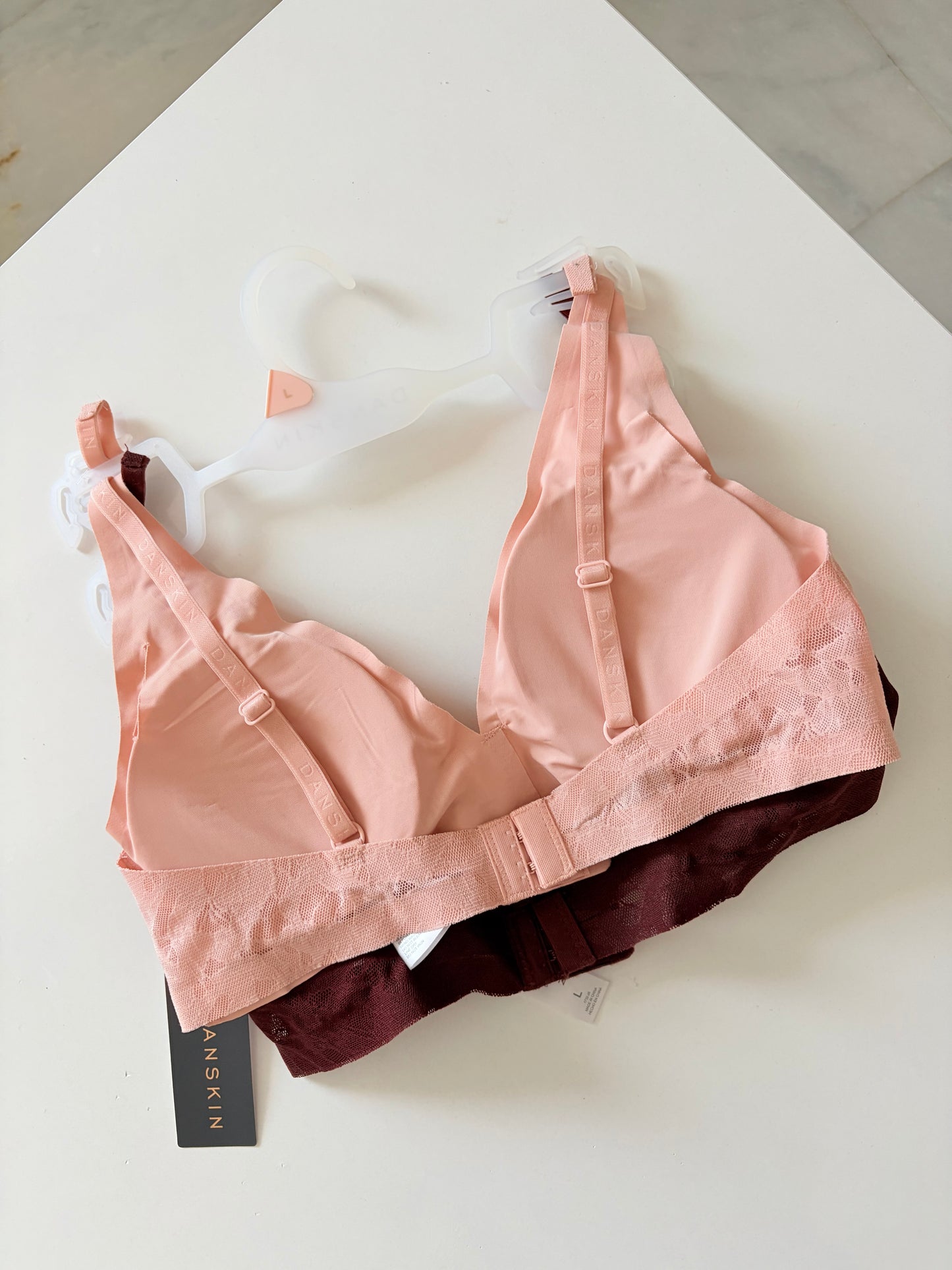 Danskin pack of 2 laser cut invisible bralettes