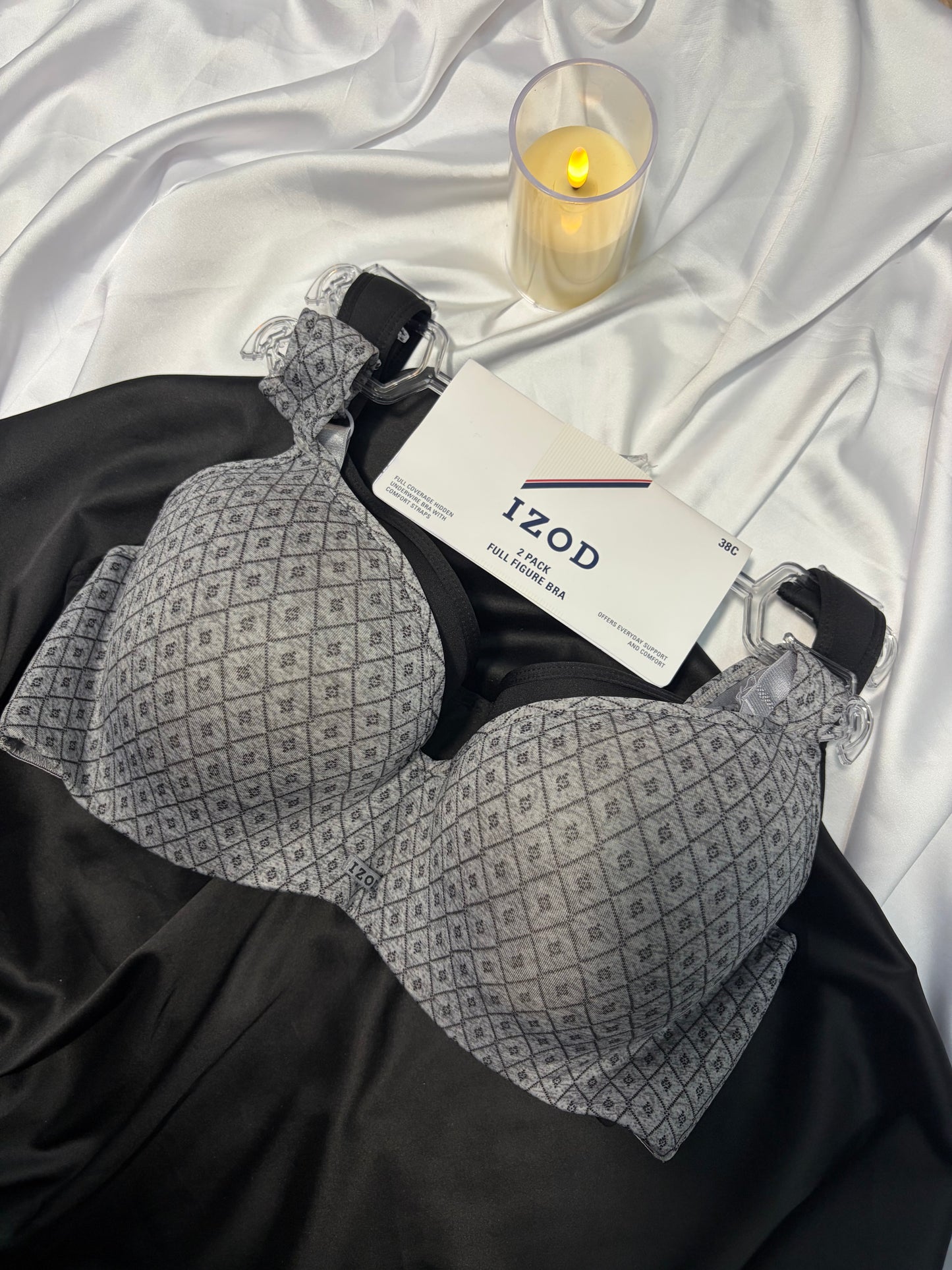 IZOD pack of 2 full figure bras | 38/85 C