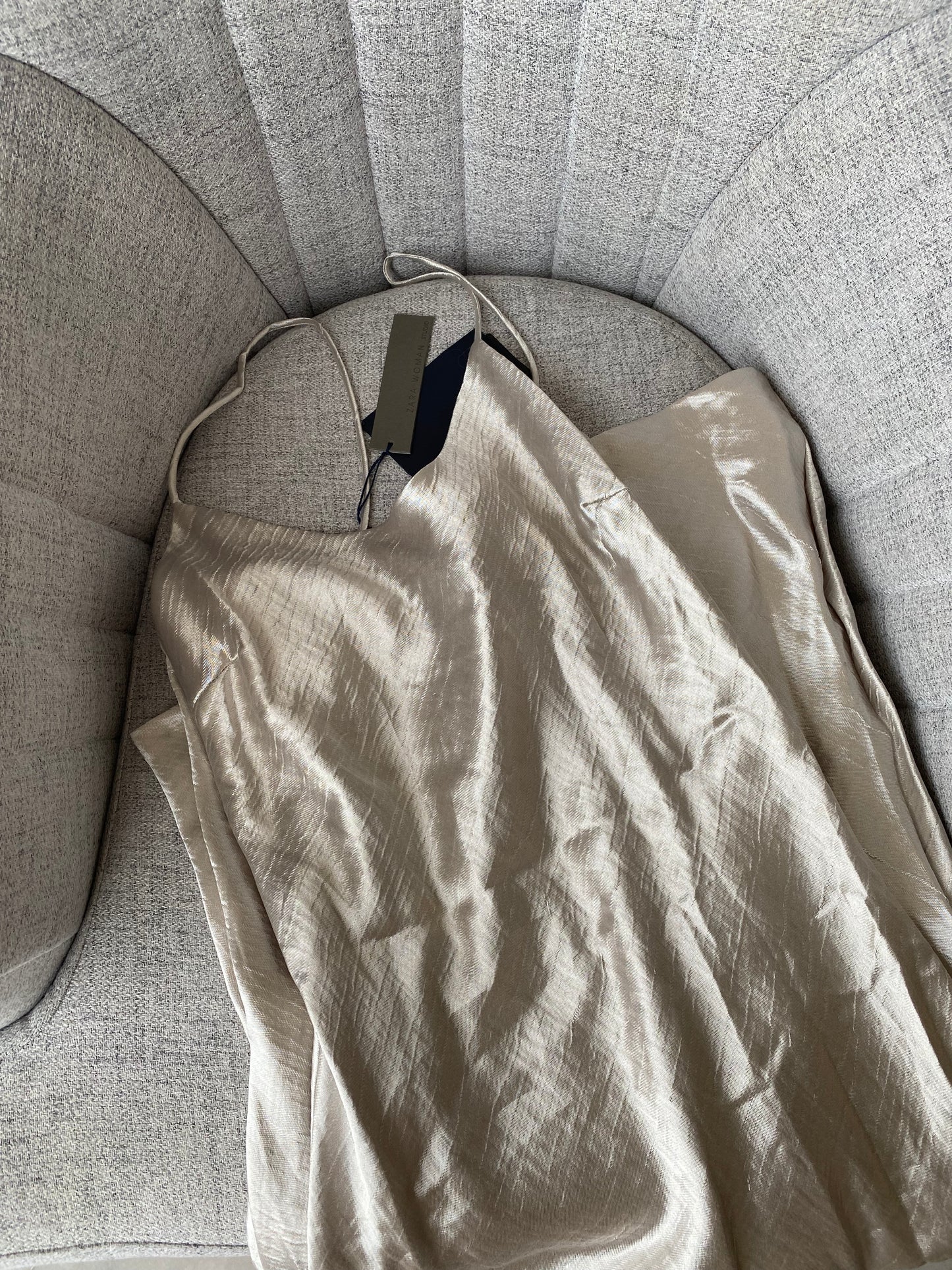 Zara maxi champagne dress | M