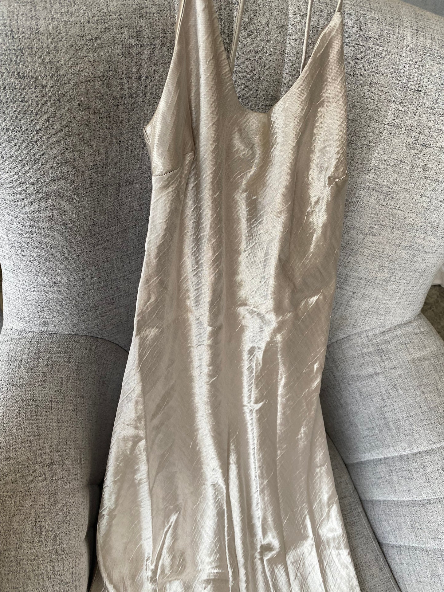 Zara maxi champagne dress | M