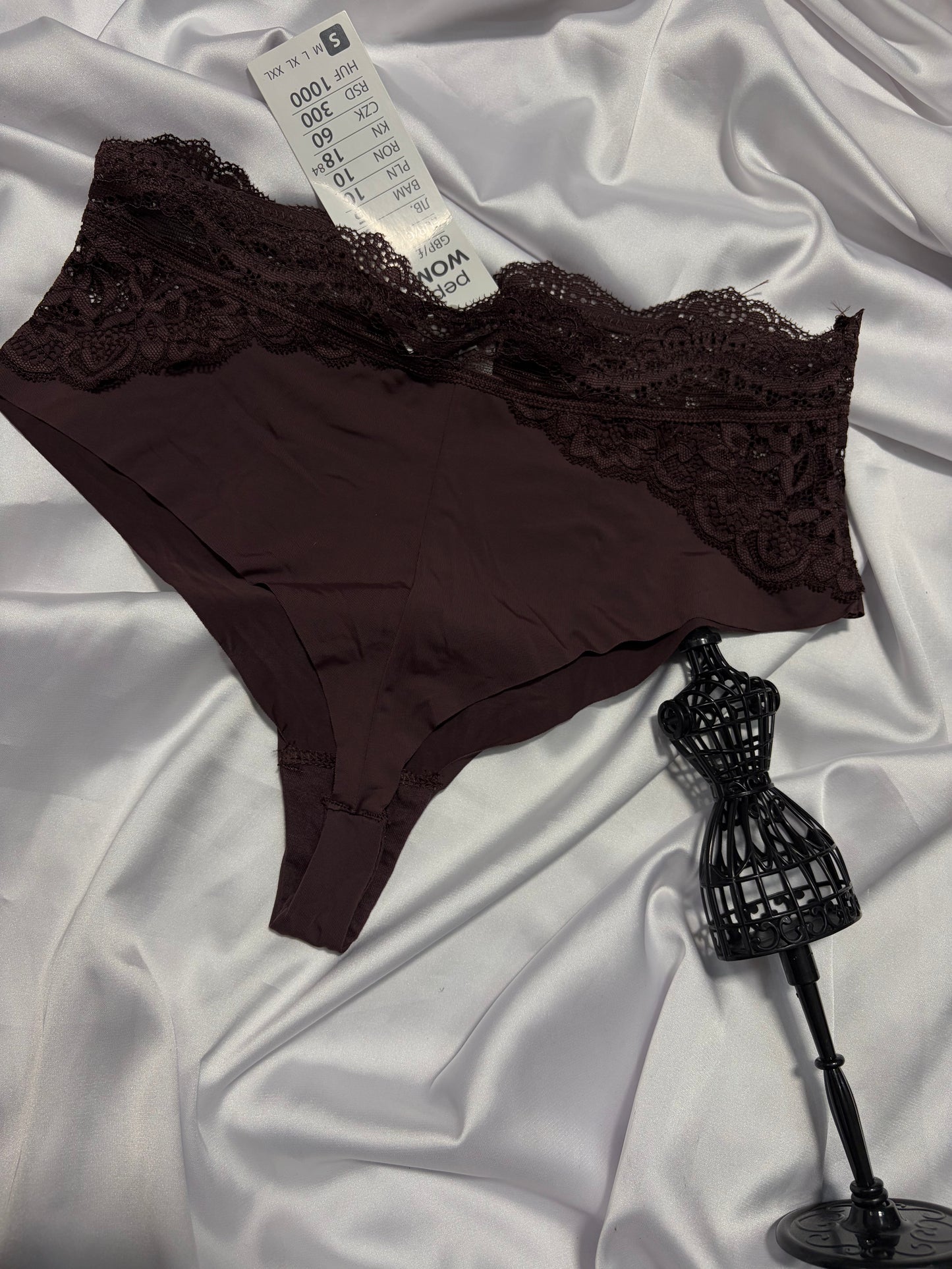 Pep & Co high waisted laser cut seamless thong | S