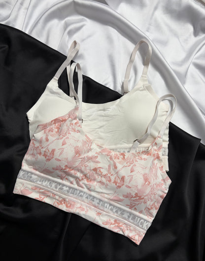 Lucky brand cotton laser cut bralette set | S