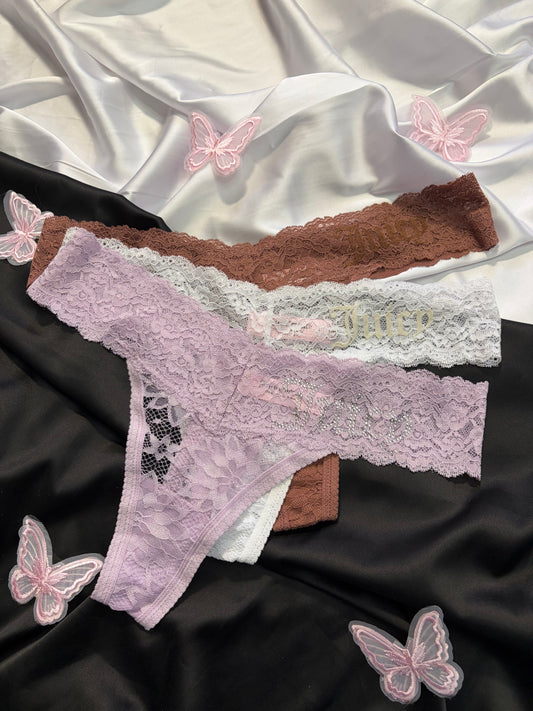 Juicy couture pack of 3 lace thongs | S