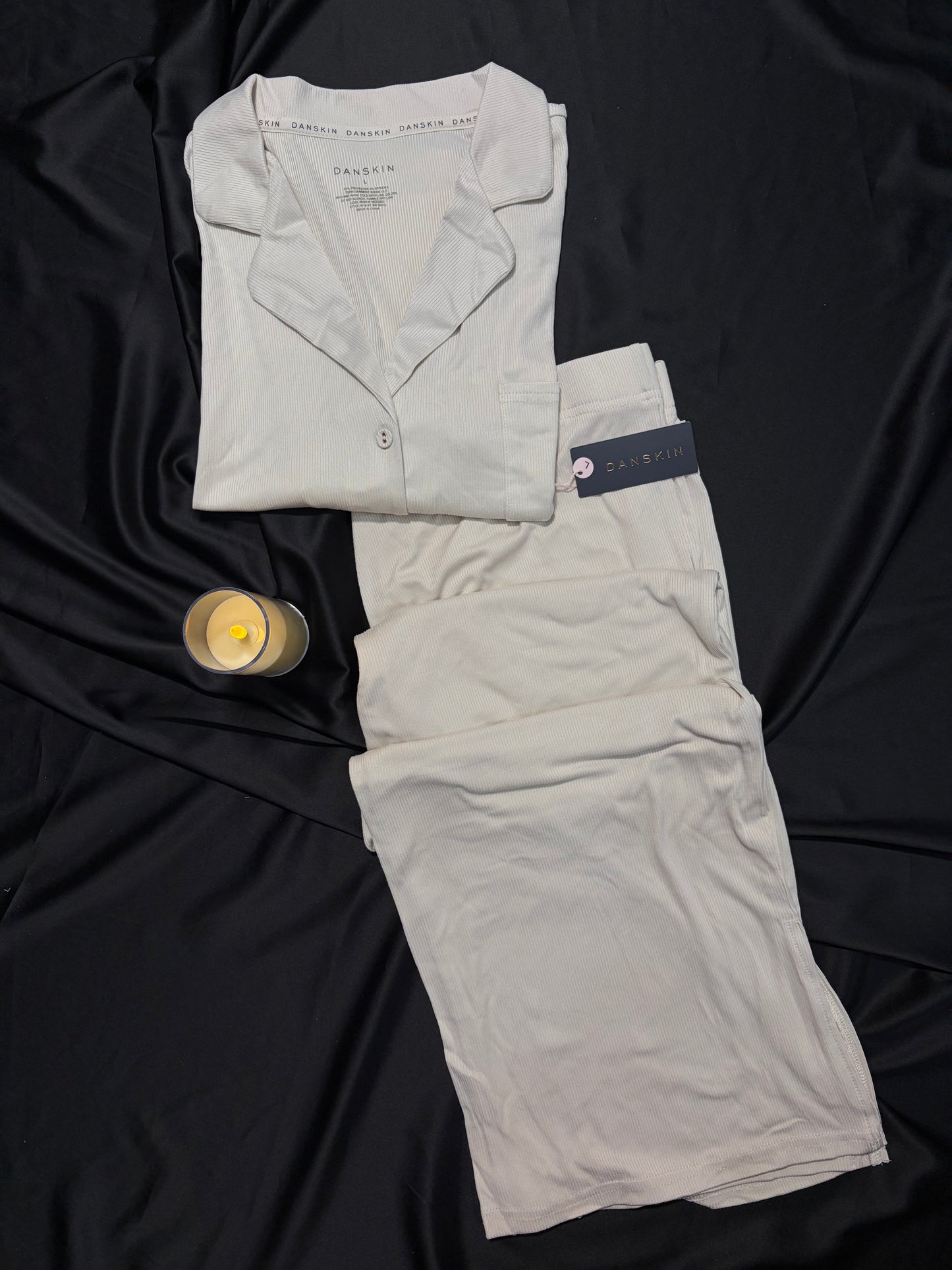 Danskin ribbed cotton PJ set | L