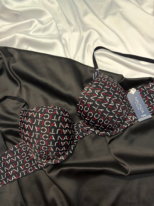 Nautica laser cut smooth finish push up bra