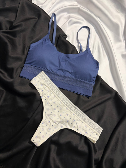 Lucky brand laser cut bralette set | S