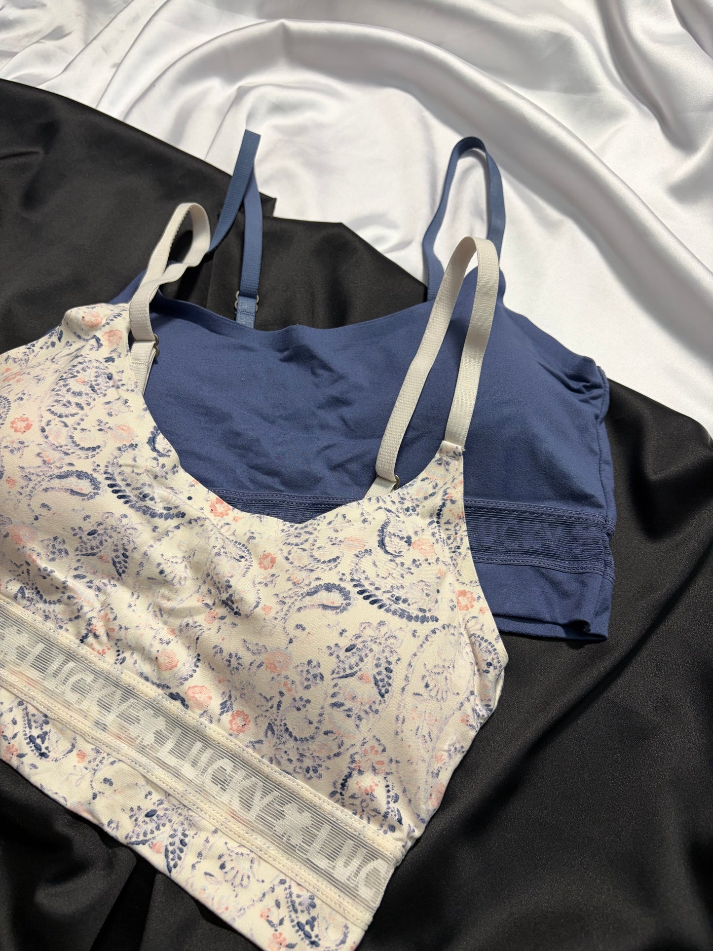 Lucky brand cotton laser cut bralette set | S