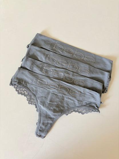 Bebe thongs with rhinestones