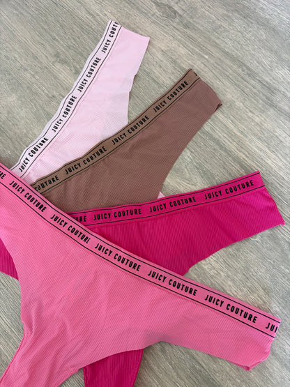 Juicy couture pack of 4 laser cut seamless thongs | XL