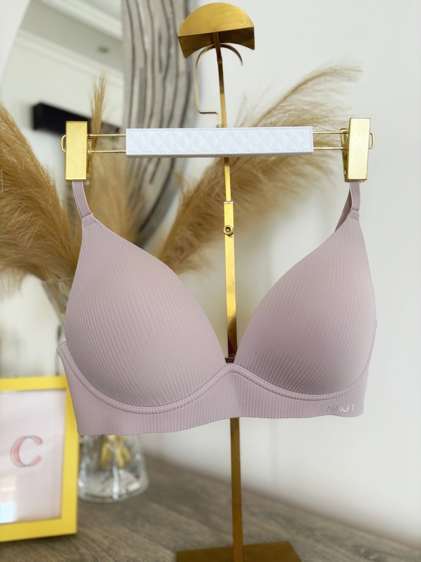 Nautica ribbed laser cut wireless bras