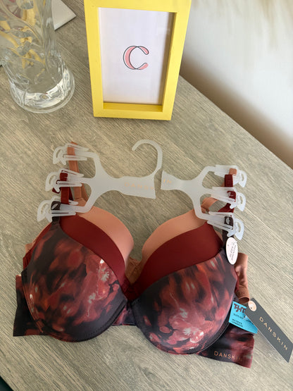 Danskin pack of 3 sleek & smooth push up bras | 36/80 B