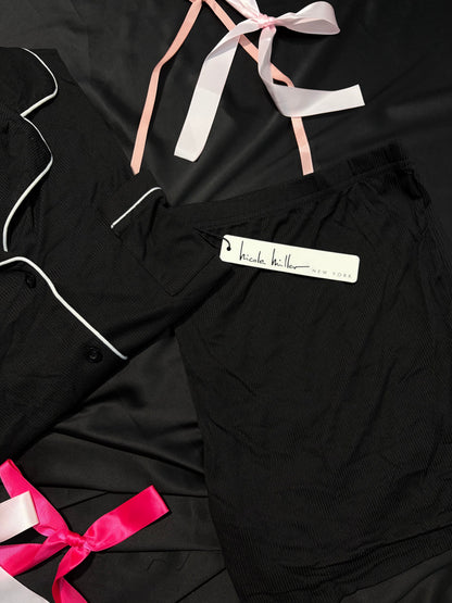 Nicole miller ribbed cotton PJ set | XL