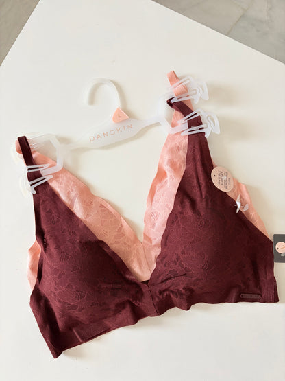 Danskin pack of 2 laser cut invisible bralettes