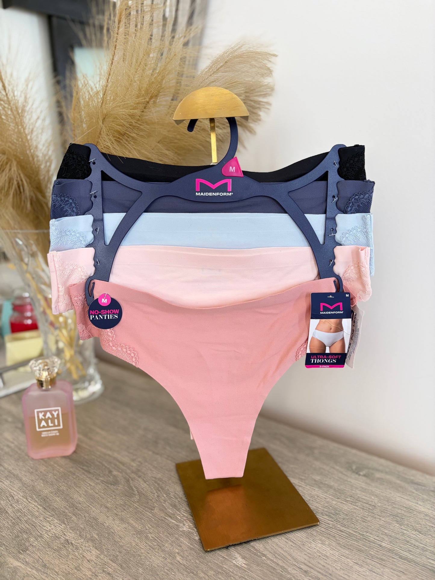 Maiden form pack of 5 cotton laser cut thongs | M