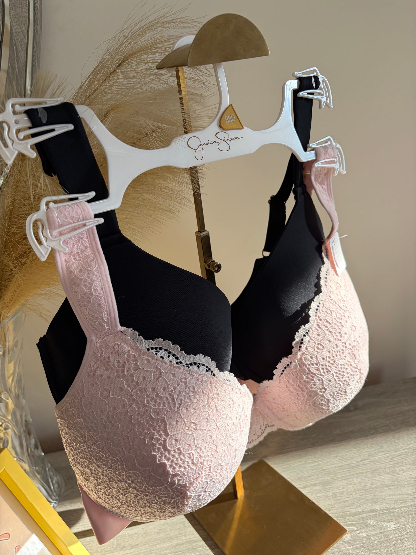 Jessica Simpson pack of 2 lace bras with laser cut bands