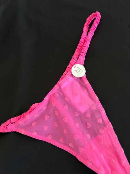Body pink heart G-string