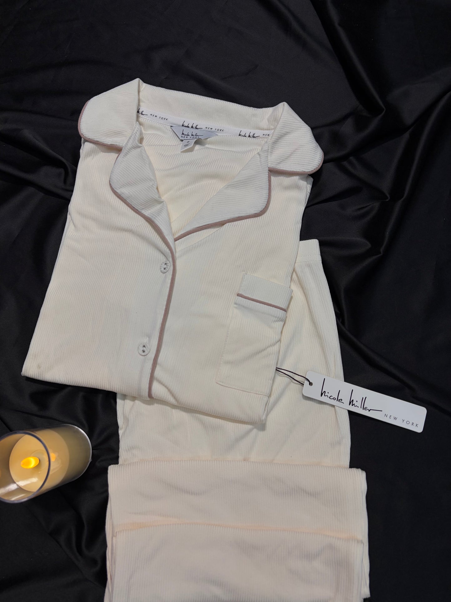 Nicolle miller ribbed cotton PJ set | S