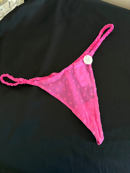 Body pink heart G-string