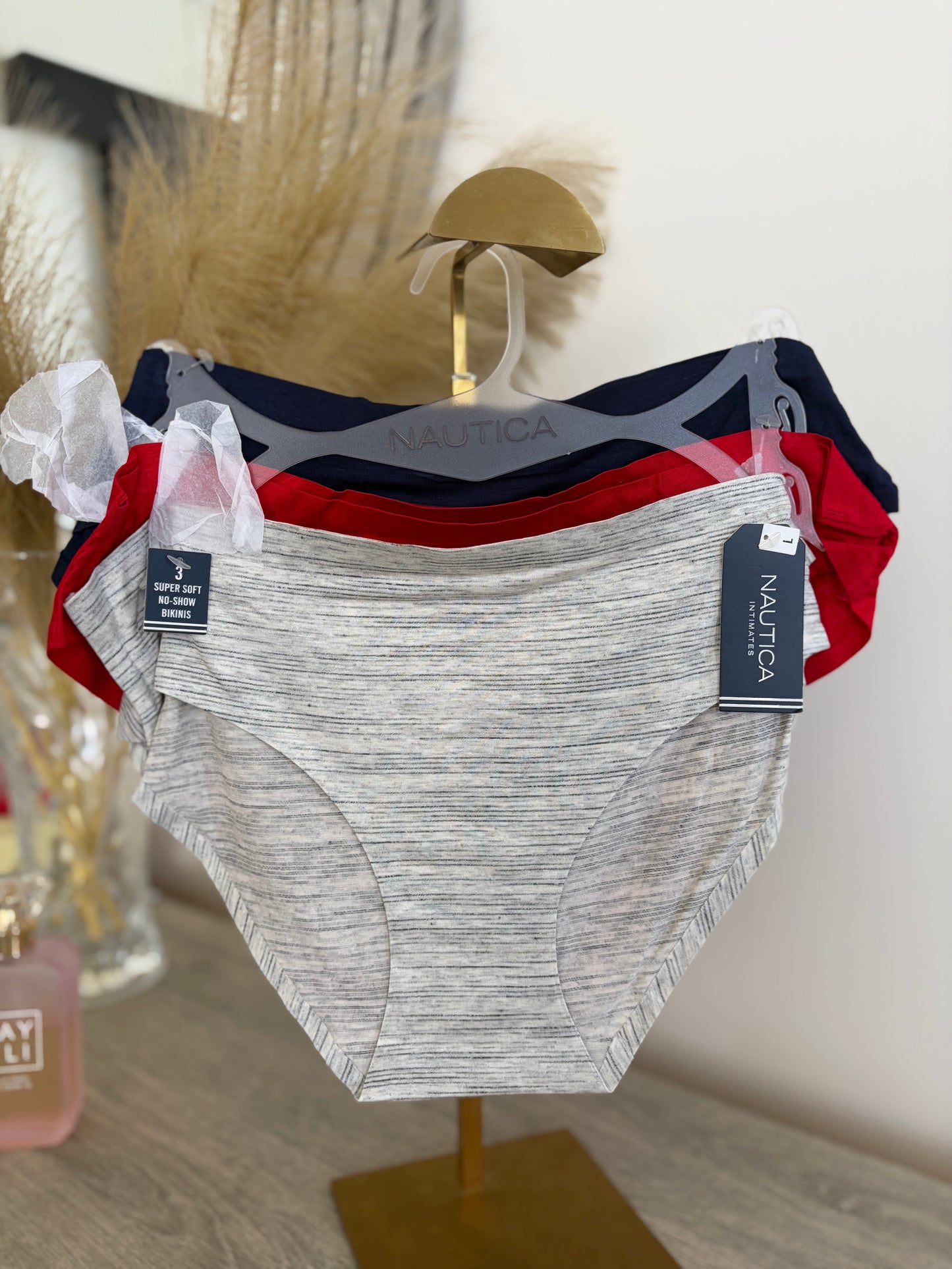 Nautica pack of 3 cotton laser cut panties | L