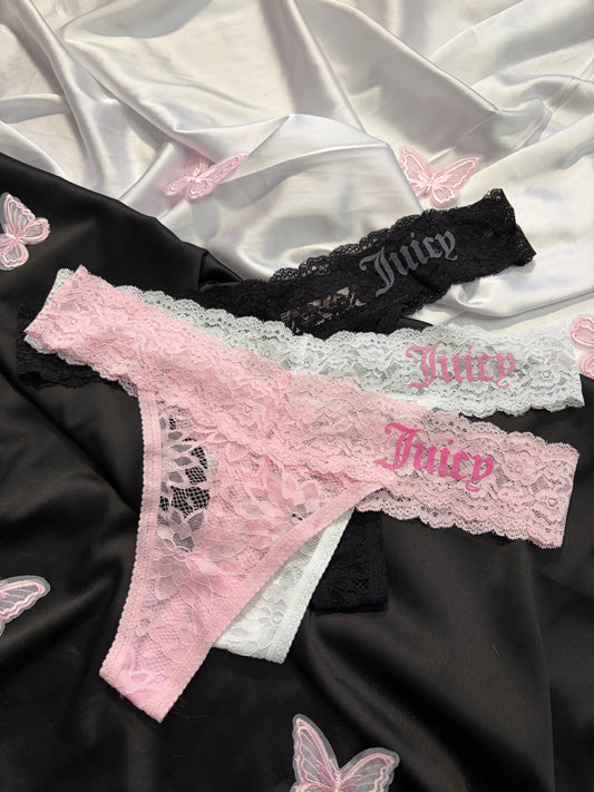 Juicy couture pack of 3 lace thongs | L