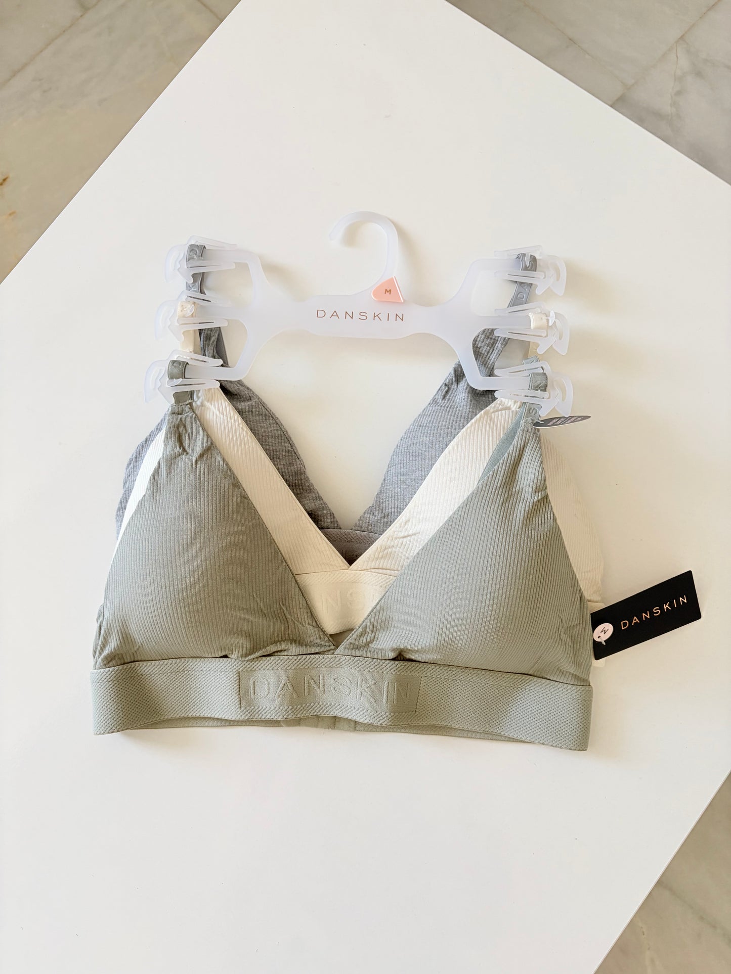 Danskin pack of 3 invisible support bralettes | M