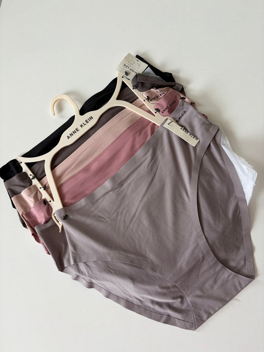 Anne klein pack of 5 super soft high waist laser cut panties | M