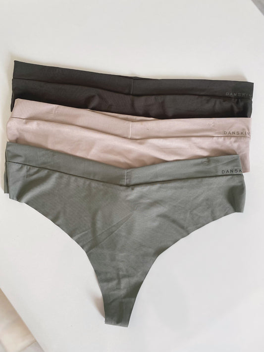 Danskin pack of 3 laser cut thongs | XL