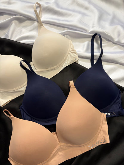 Nautica wireless laser cut seamless bralette pack of 3 | 34/75 B