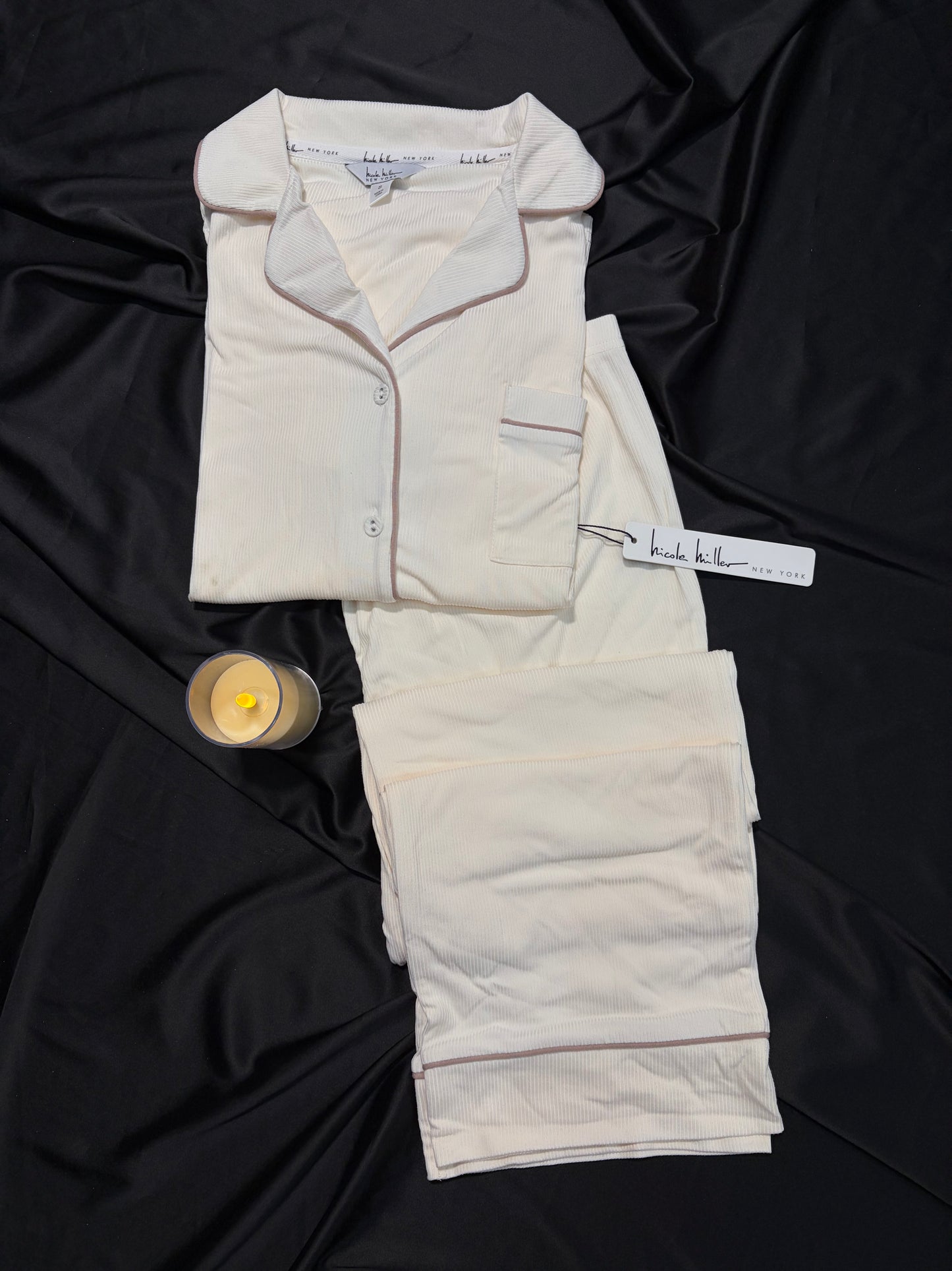 Nicolle miller ribbed cotton PJ set | S