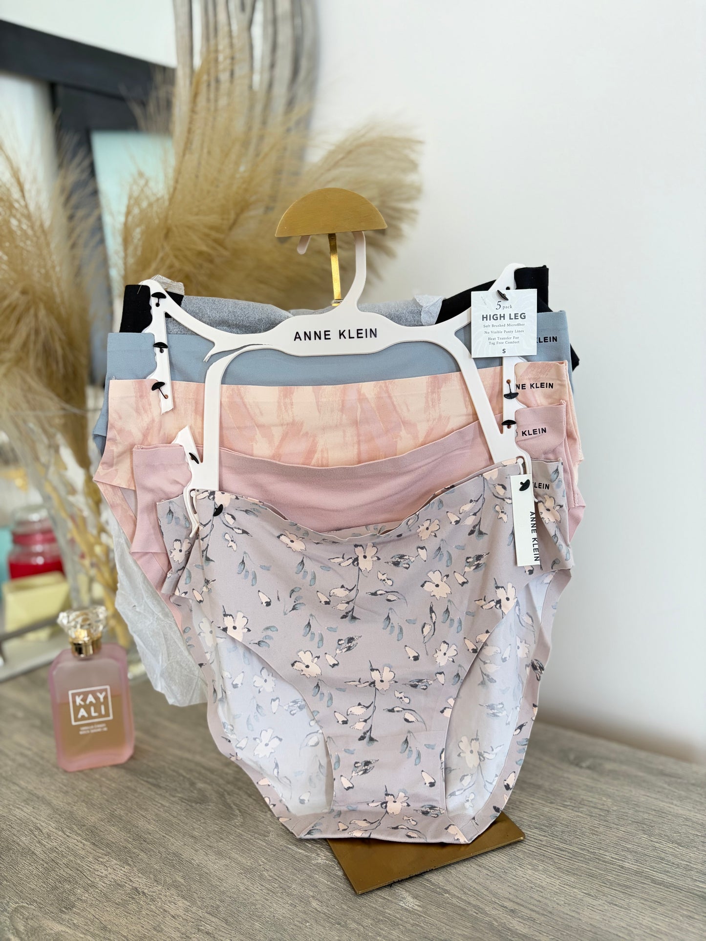 Anne klein pack of 5 high waisted cotton laser cut panties | L