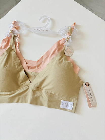 Danskin pack of 2 super soft laser cut bralettes | M