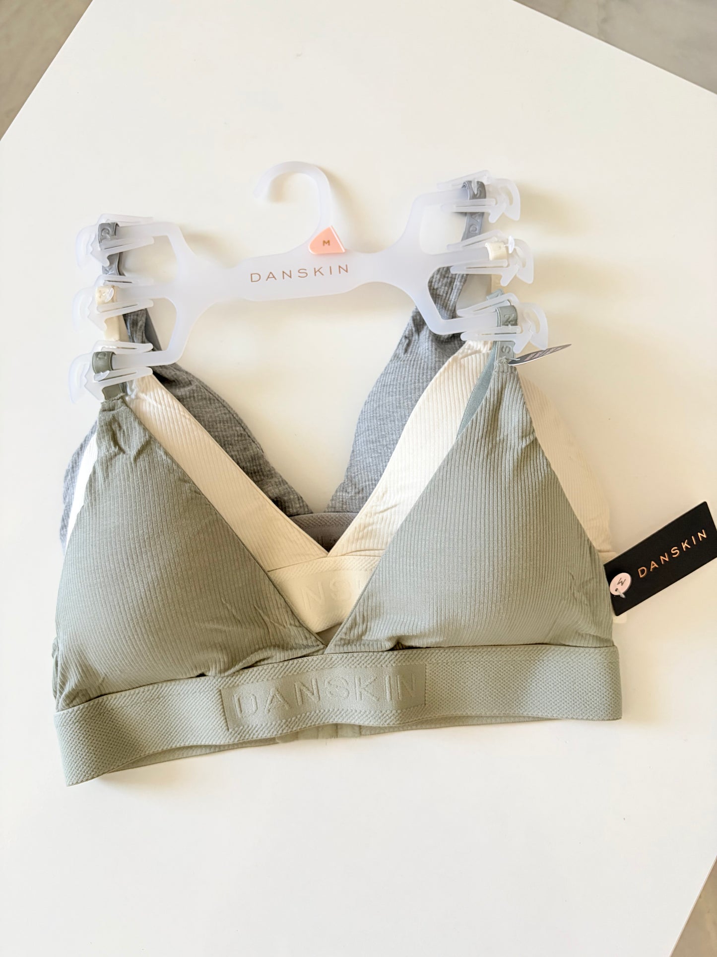 Danskin pack of 3 invisible support bralettes | M