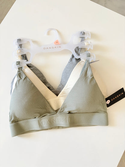 Danskin pack of 3 invisible support bralettes | M
