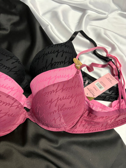 Juicy couture velvet print sexy push up bra