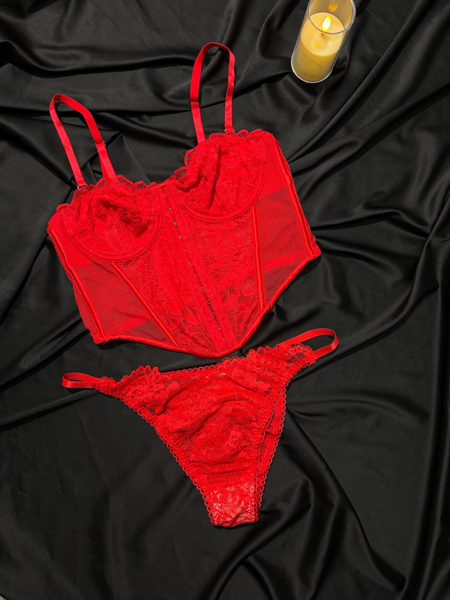Lovely lingerie set corset + panty | M