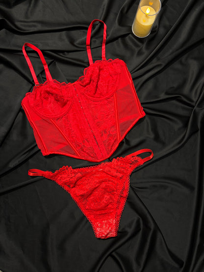 Lovely lingerie set corset + panty | M