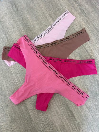 Juicy couture pack of 4 laser cut seamless thongs | XL