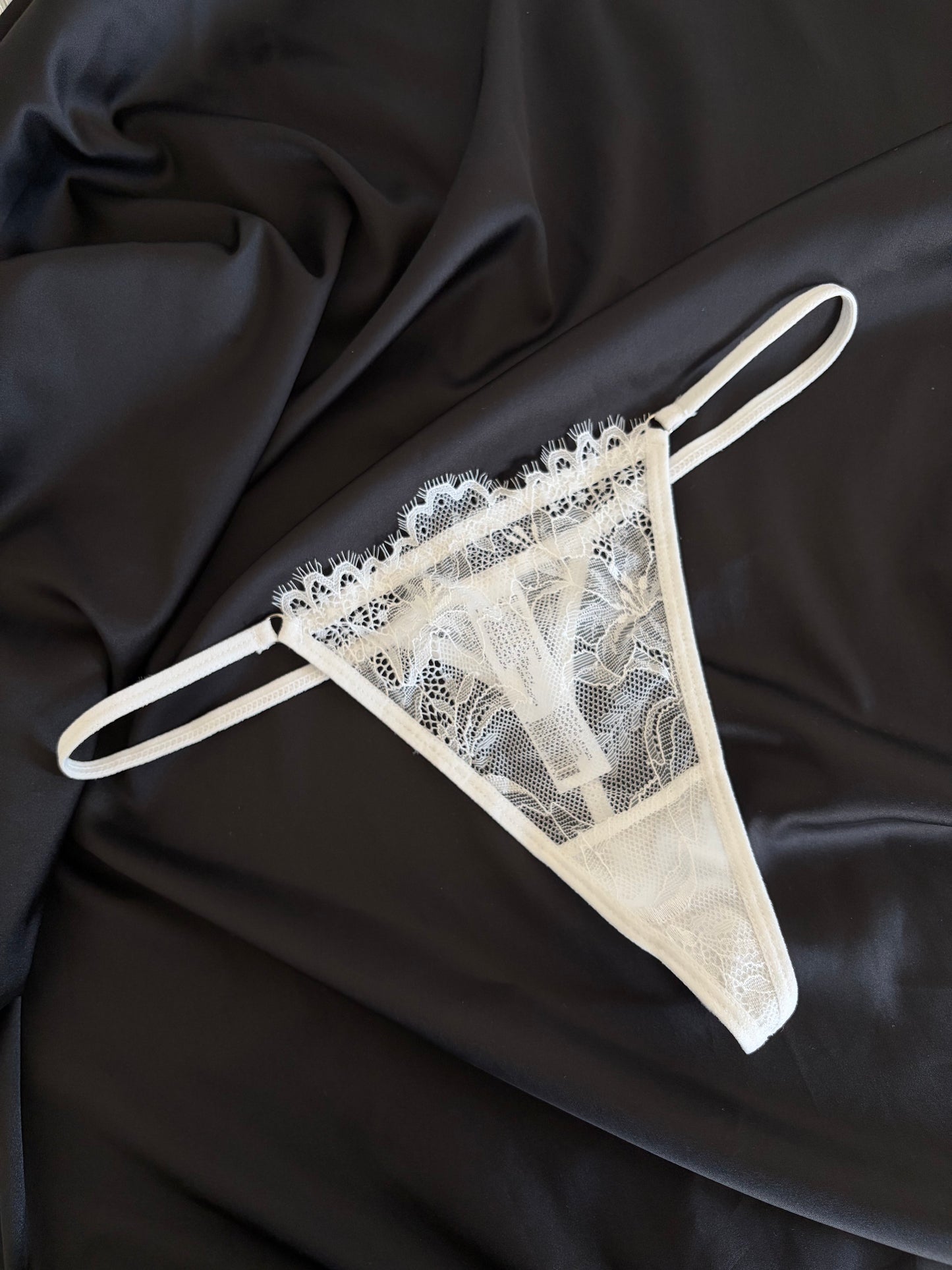 White lace G-string