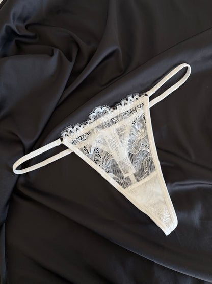 White lace G-string