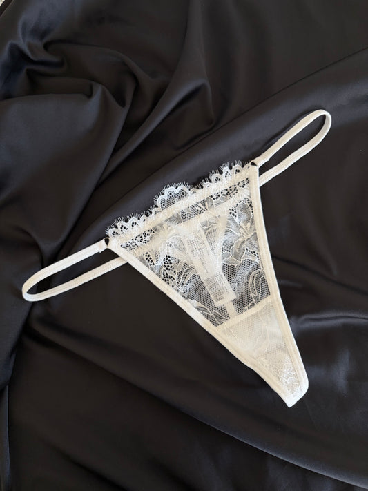 White lace G-string