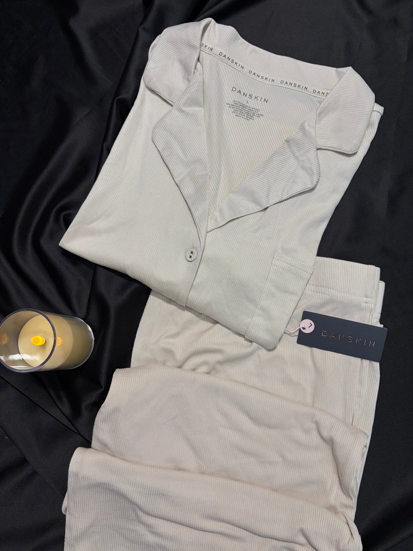 Danskin ribbed cotton PJ set | L