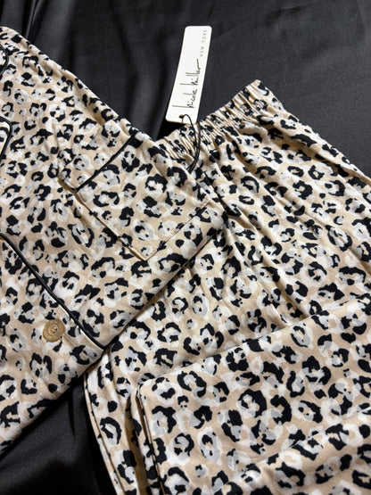 Nicole miller leopard pj set | L