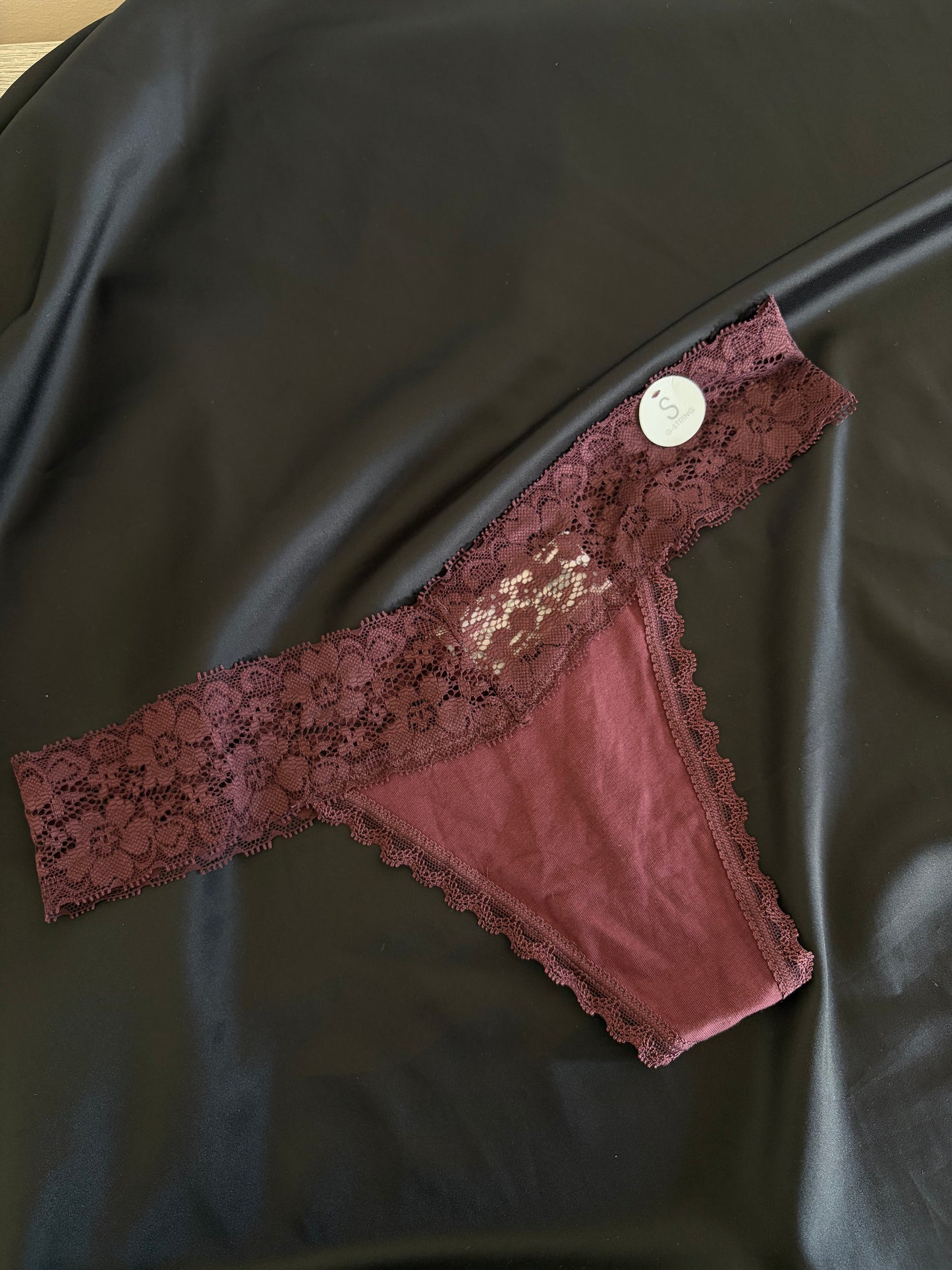 Body cotton / lace thong | S