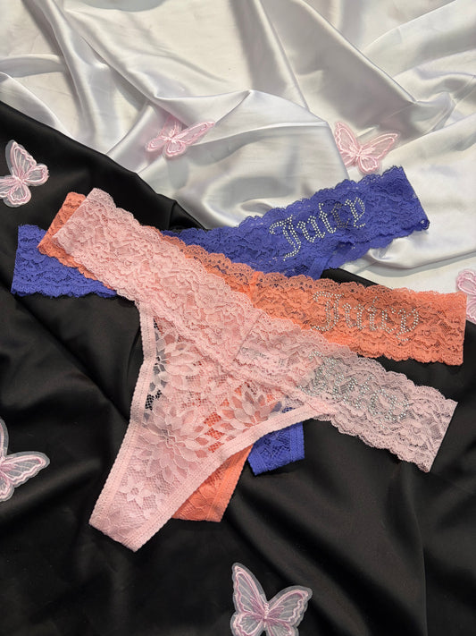 Juicy couture pack of 3 lace thongs | L