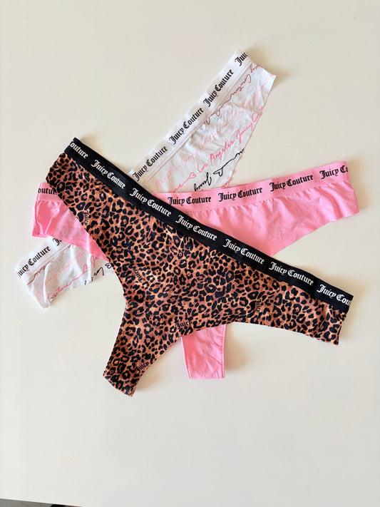 Juicy couture pack of 3 laser cut seamless thongs