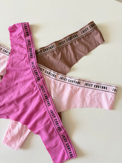 Juicy couture pack of 3 laser cut seamless thongs | L