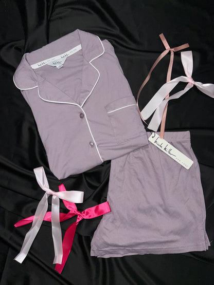 Nicole miller ribbed cotton PJ set