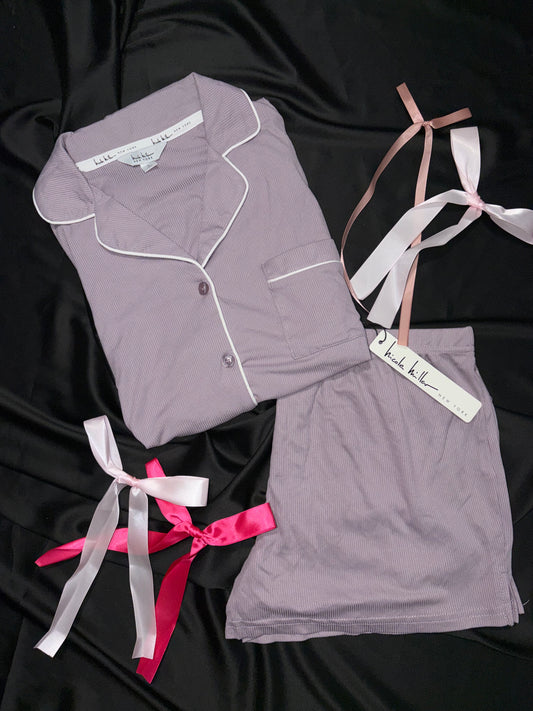Nicole miller ribbed cotton PJ set